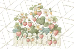 Strawberry Garden Clipart, Cute Strawberry Gardening Png Product Image 4