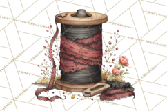 Moody Romantic Grunge PNG, Deep Red Lace Clipart, Gothic Product Image 4