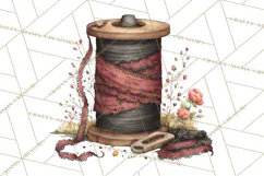 Moody Romantic Grunge PNG, Deep Red Lace Clipart, Gothic Product Image 4