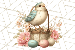 French Vintage Easter Bunny Clipart PNG, Soft Pastel Easter Product Image 5