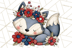 Patriotic Animals Clipart, Whimsical Red White Blue American Product Image 5