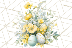 Easter Floral Clipart, Watercolor Spring Flowers Png Product Image 5