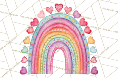Valentine Boho Rainbow Clipart, Romantic Heart Rainbows PNG Product Image 5