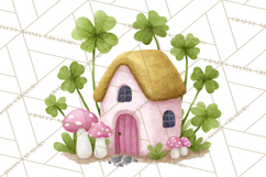 Cottagecore St Patrick’s Day Clipart, Mini Irish Cottage Png Product Image 5