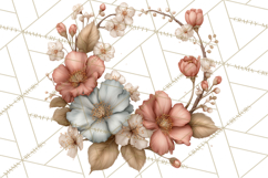 Blooming Letters Clipart, Floral Alphabet Clip Art PNG Product Image 5