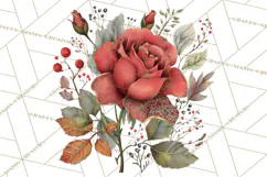 Moody Romantic Grunge PNG, Deep Red Lace Clipart, Gothic Product Image 5