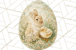 Elegant Easter Bunny Clipart PNG, Spring Easter Egg Clip Art Product Image 2