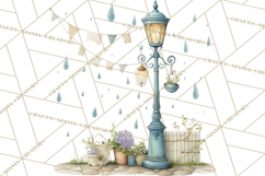 Rainy Day Clipart, Spring Rain Mini World PNG, Tiny Animal Product Image 3