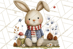 Patriotic Woodland Clipart, Whimsical Red White Blue Forest Product Image 4
