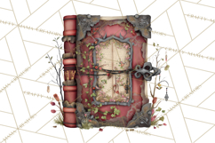 Moody Romantic Grunge PNG, Deep Red Lace Clipart, Gothic Product Image 4