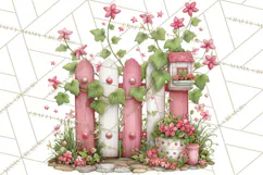 Cozy Cottage Garden Clipart, Pastel Flowers, Garden Tools Product Image 4