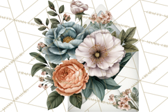 Romantic Letter Clipart, Love Notes Clip Art PNG, Floral Product Image 5