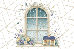 Rainy Day Clipart, Spring Rain Mini World PNG, Tiny Animal Product Image 5