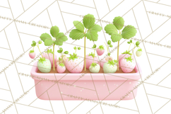 Strawberry Garden Clipart, Cute Strawberry Gardening Png Product Image 5