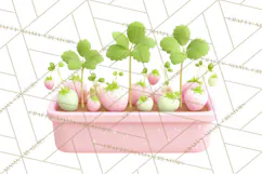 Strawberry Garden Clipart, Cute Strawberry Gardening Png Product Image 5