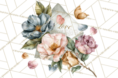 Romantic Letter Clipart, Love Notes Clip Art PNG, Floral Product Image 3