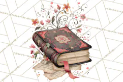 Moody Romantic Grunge PNG, Deep Red Lace Clipart, Gothic Product Image 3