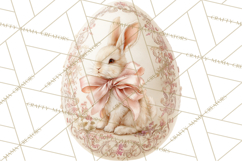 Elegant Easter Bunny Clipart PNG, Spring Easter Egg Clip Art Product Image 3