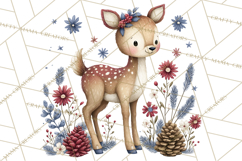 Patriotic Woodland Clipart, Whimsical Red White Blue Forest Product Image 4