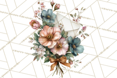 Romantic Letter Clipart, Love Notes Clip Art PNG, Floral Product Image 4