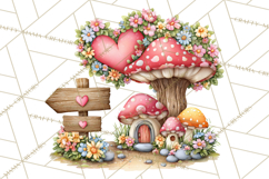 Valentine Mini World, Heart Mushroom Forest, Fairy Love Png Product Image 4