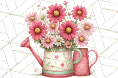 Cozy Cottage Garden Clipart, Pastel Flowers, Garden Tools Product Image 5