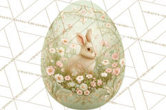 Elegant Easter Bunny Clipart PNG, Spring Easter Egg Clip Art Product Image 5