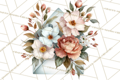 Romantic Letter Clipart, Love Notes Clip Art PNG, Floral Product Image 2