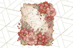 Moody Romantic Grunge PNG, Deep Red Lace Clipart, Gothic Product Image 2
