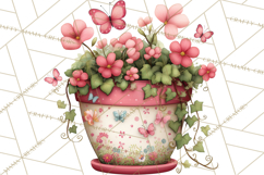 Cozy Cottage Garden Clipart, Pastel Flowers, Garden Tools Product Image 2
