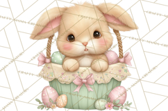 Easter Baby Animals in Baskets Clipart, Cute Lambs Png Product Image 2
