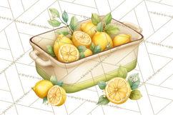 Farmhouse Lemon Kitchen Clipart, Lemon Kitchen Appliances Product Image 2