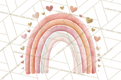 Valentine Boho Rainbow Clipart, Romantic Heart Rainbows PNG Product Image 2