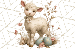 French Vintage Easter Bunny Clipart PNG, Soft Pastel Easter Product Image 2