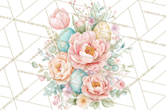 Easter Floral Clipart, Watercolor Spring Flowers Png Product Image 2