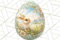 Elegant Easter Bunny Clipart PNG, Spring Easter Egg Clip Art Product Image 3