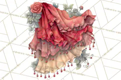 Moody Romantic Grunge PNG, Deep Red Lace Clipart, Gothic Product Image 3