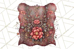 Moody Romantic Grunge PNG, Deep Red Lace Clipart, Gothic Product Image 4