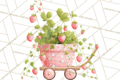 Strawberry Garden Clipart, Cute Strawberry Gardening Png Product Image 4