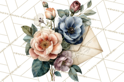 Romantic Letter Clipart, Love Notes Clip Art PNG, Floral Product Image 5