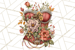 Moody Romantic Grunge PNG, Deep Red Lace Clipart, Gothic Product Image 5