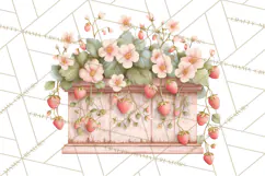 Strawberry Garden Clipart, Cute Strawberry Gardening Png Product Image 5