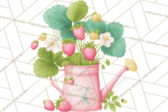 Strawberry Garden Clipart, Cute Strawberry Gardening Png Product Image 2