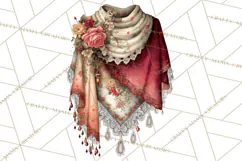 Moody Romantic Grunge PNG, Deep Red Lace Clipart, Gothic Product Image 2