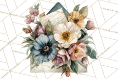 Romantic Letter Clipart, Love Notes Clip Art PNG, Floral Product Image 2