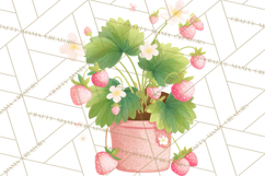 Strawberry Garden Clipart, Cute Strawberry Gardening Png Product Image 3