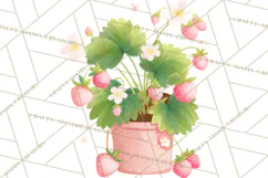 Strawberry Garden Clipart, Cute Strawberry Gardening Png Product Image 3