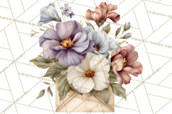 Romantic Letter Clipart, Love Notes Clip Art PNG, Floral Product Image 4