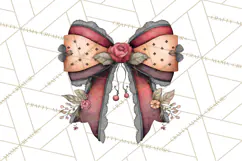 Moody Romantic Grunge PNG, Deep Red Lace Clipart, Gothic Product Image 4