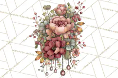 Moody Romantic Grunge PNG, Deep Red Lace Clipart, Gothic Product Image 5